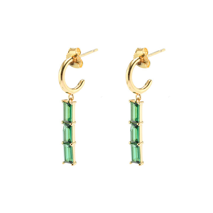 GREEN ZIRCONIA DROP EARRINGS